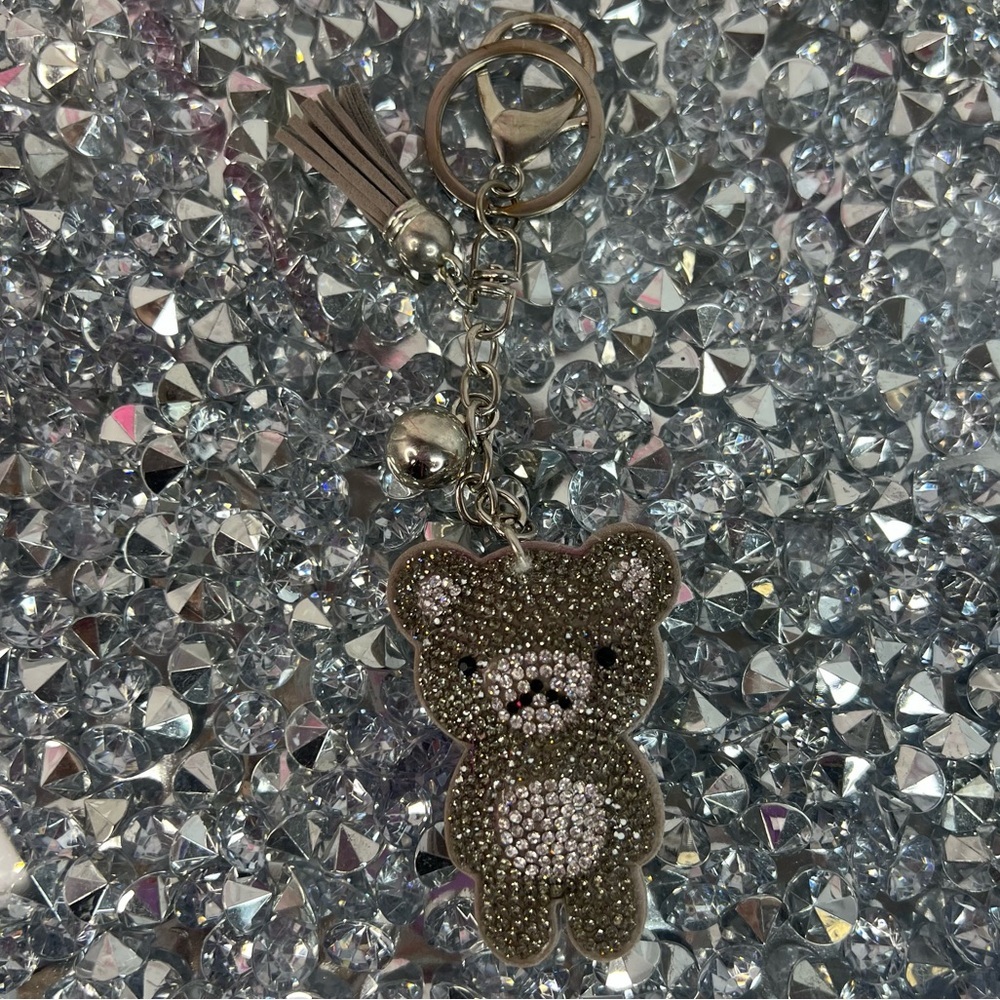 Crystal Teddy Bear Keychain with Tassel